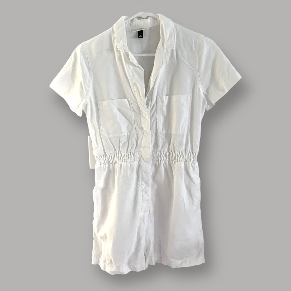 White Short Sleeve Romper 🤍